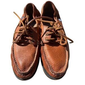 Polo Ralph Lauren Brown Leather Boat Shoes Loafers Size 9 1/2